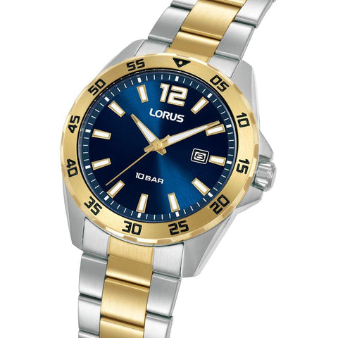 The Watch Boutique Lorus Sports Men's Quartz Watch Dark Blue Sunray Dial