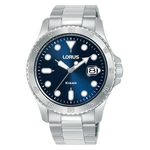 The Watch Boutique Lorus Sports Men's Quartz Watch Dark Blue Sunray Dial