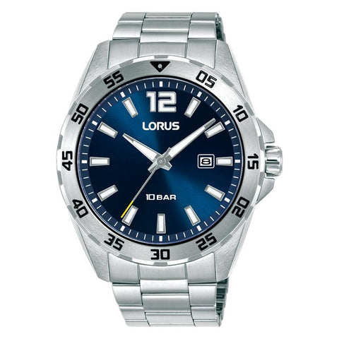 The Watch Boutique Lorus Sports Men's Quartz Watch Dark Blue Sunray Dial