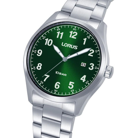The Watch Boutique Lorus Sports Men's Quartz Watch Dark Green Sunray Dial