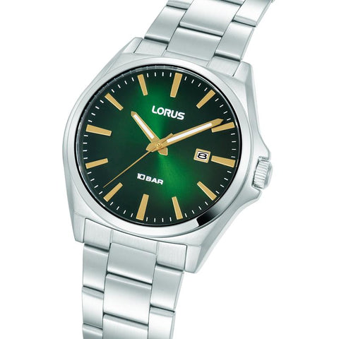 Lorus Sports Men's Quartz Watch Dark Green Sunray Dial