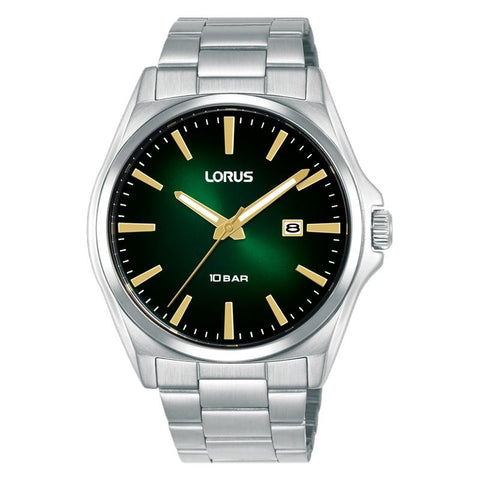 Lorus Sports Men's Quartz Watch Dark Green Sunray Dial