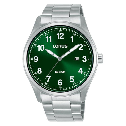 The Watch Boutique Lorus Sports Men's Quartz Watch Dark Green Sunray Dial