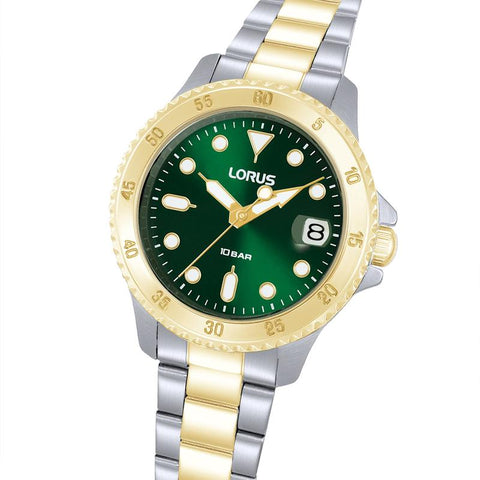 Lorus Sports RG820DX9 Women's 34mm Quartz Watch Dark Green Sunray Dial