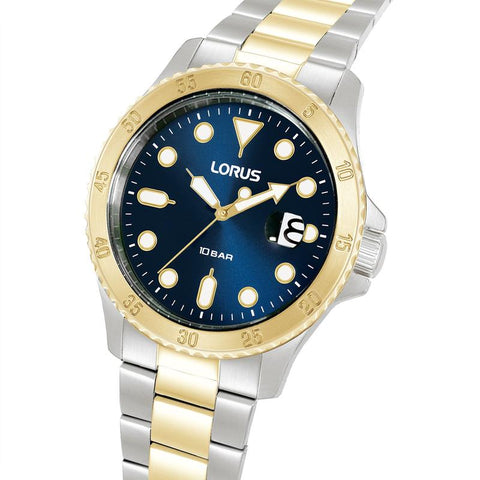 The Watch Boutique Lorus Sports Men's Quartz Watch Dark Blue Sunray Dial