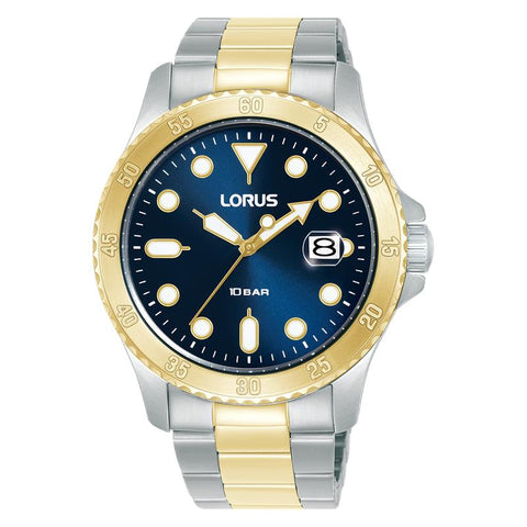 The Watch Boutique Lorus Sports Men's Quartz Watch Dark Blue Sunray Dial