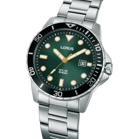 The Watch Boutique Lorus Sports Men's Solar Watch Dark Green Gradation Dial