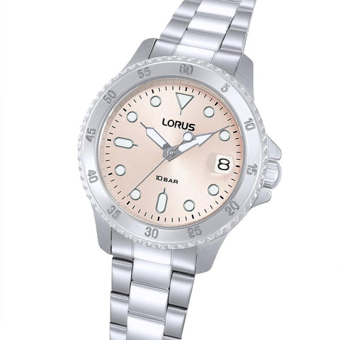 The Watch Boutique Lorus Sports Women's Quartz Watch Light Pink Sunray Dial