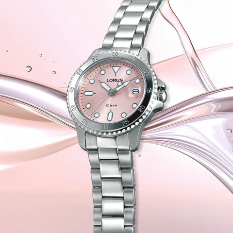 The Watch Boutique Lorus Sports Women's Quartz Watch Light Pink Sunray Dial