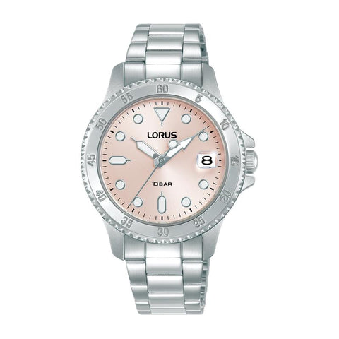 The Watch Boutique Lorus Sports Women's Quartz Watch Light Pink Sunray Dial