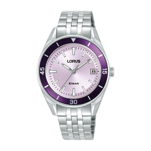 The Watch Boutique Lorus Sports Women's Quartz Watch Light Purple Sunray Dial