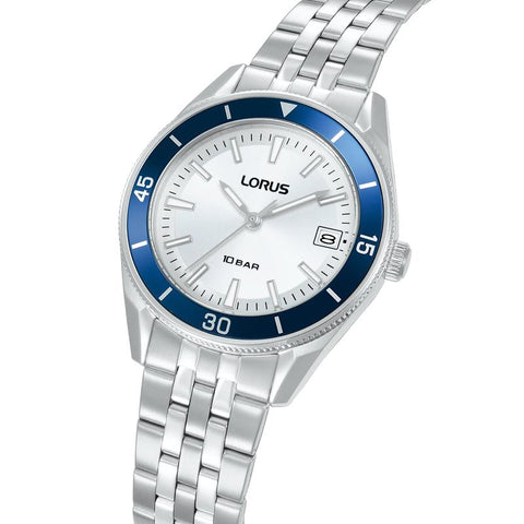 The Watch Boutique Lorus Sports Women's Quartz Watch Silver White Sunray Dial