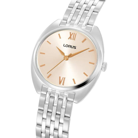 The Watch Boutique Lorus Women's 30mm Quartz Watch Silver Light Pink Sunray Dial