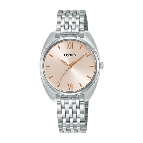 The Watch Boutique Lorus Women's 30mm Quartz Watch Silver Light Pink Sunray Dial