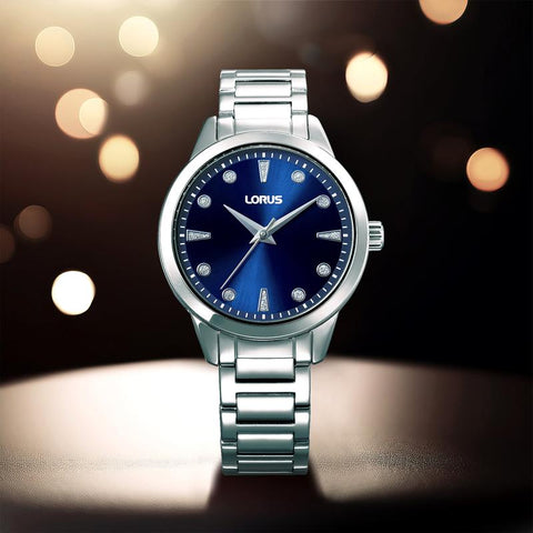 The Watch Boutique Lorus Women's Quartz Watch Dark Blue Sunray Dial