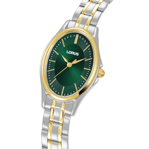 The Watch Boutique Lorus Women's Quartz Watch Silver Dark Green Sunray Dial