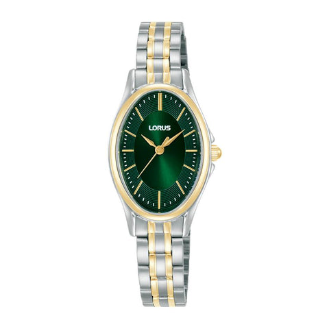 The Watch Boutique Lorus Women's Quartz Watch Silver Dark Green Sunray Dial