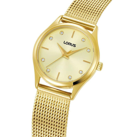 The Watch Boutique Lorus Women's Quartz Watch Silver Light Champagne Sunray Dial