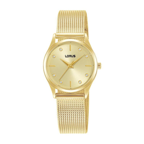 The Watch Boutique Lorus Women's Quartz Watch Silver Light Champagne Sunray Dial