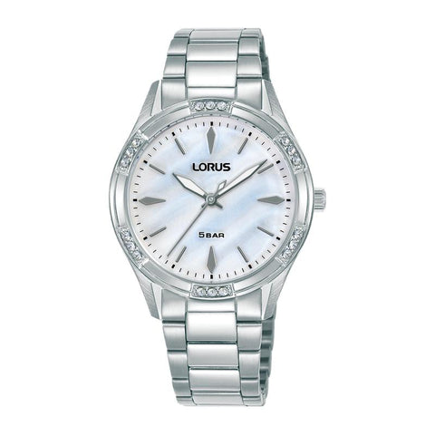 Lorus Women's Quartz Watch Silver White Mother-of-Pearl Dial