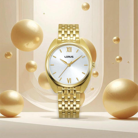 Lorus Women's Quartz Watch Silver White Sunray Dial