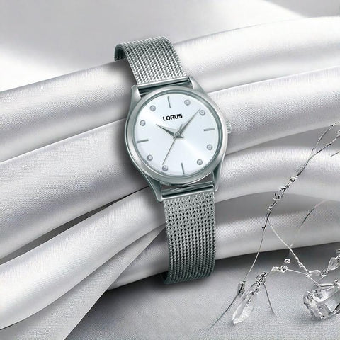 The Watch Boutique Lorus Women's Quartz Watch Silver White Sunray Dial