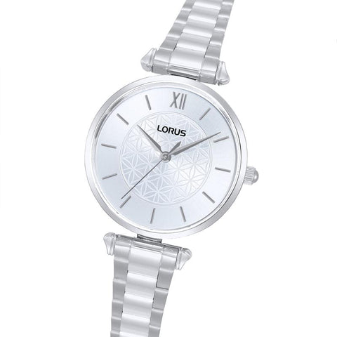 The Watch Boutique Lorus Women's Quartz Watch Silver White Sunray Dial