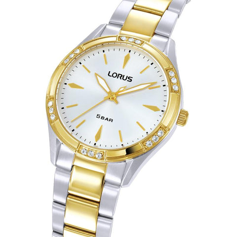 Lorus Women's Quartz Watch Silver White Sunray Dial