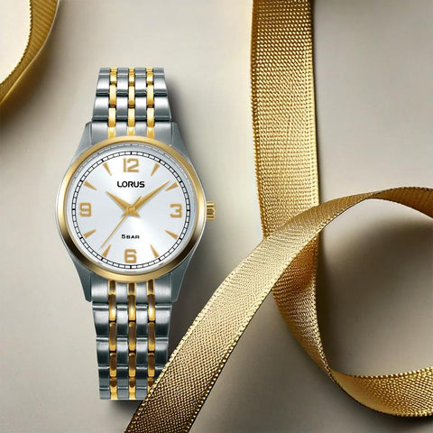 The Watch Boutique Lorus Women's Quartz Watch Silver White Sunray Dial