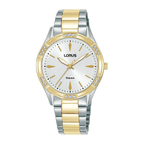 Lorus Women's Quartz Watch Silver White Sunray Dial