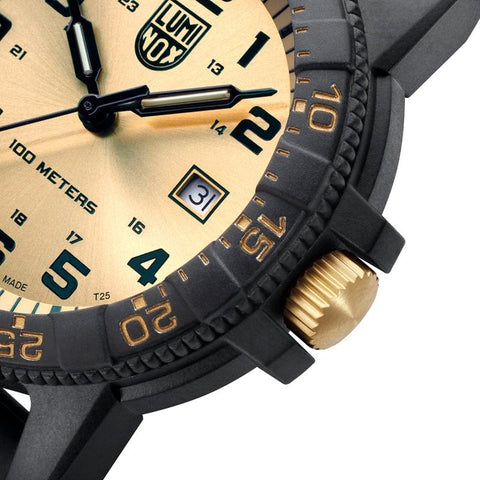 The Watch Boutique Luminox Leatherback Sea Turtle Giant 44mm Gold Dial Men's Outdoor Watch