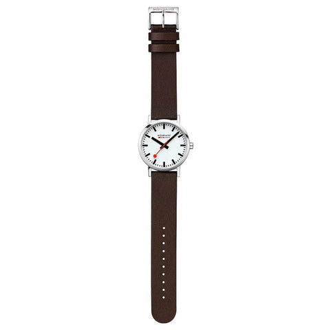 The Watch Boutique Mondaine Classic Brown Grape Leather Analogue Watch 40mm