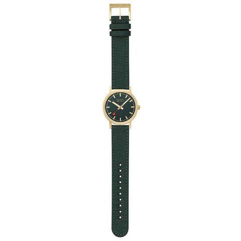 The Watch Boutique Mondaine Classic Forest Green Textile Analogue Watch 36mm