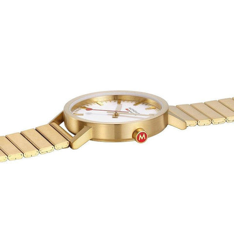 The Watch Boutique Mondaine Classic Golden Stainless Steel Analogue Watch 40mm