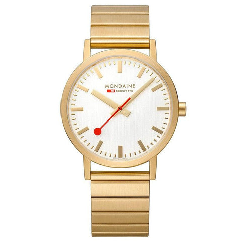 The Watch Boutique Mondaine Classic Golden Stainless Steel Analogue Watch 40mm