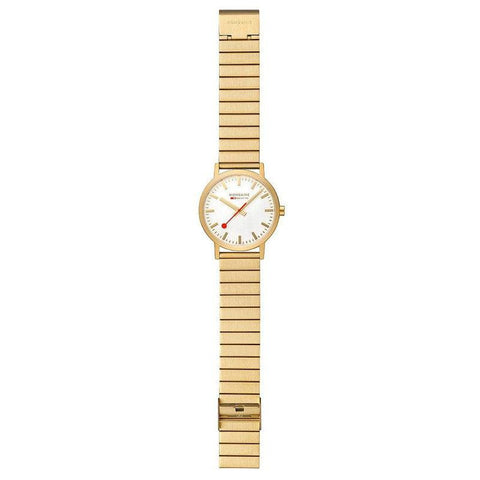 The Watch Boutique Mondaine Classic Golden Stainless Steel Analogue Watch 40mm