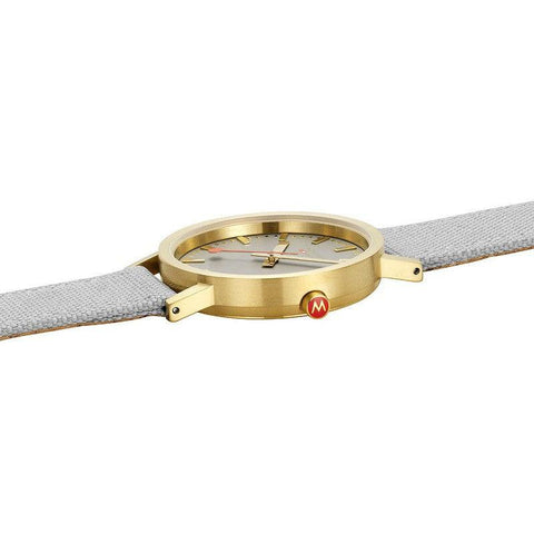 The Watch Boutique Mondaine Classic Good Gray Textile Analogue Watch 36mm