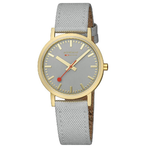The Watch Boutique Mondaine Classic Good Gray Textile Analogue Watch 36mm