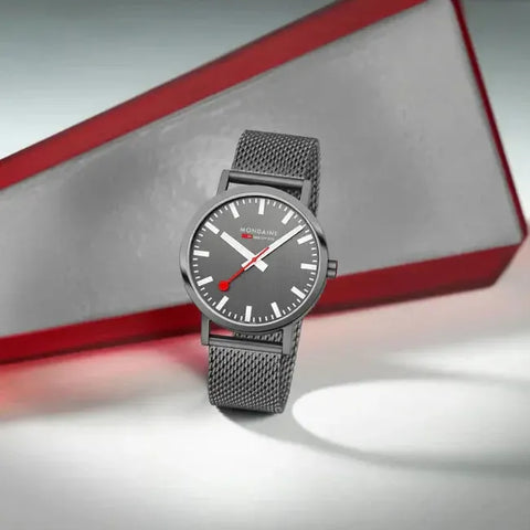 The Watch Boutique Mondaine Classic Quartz Watch Grey Dial