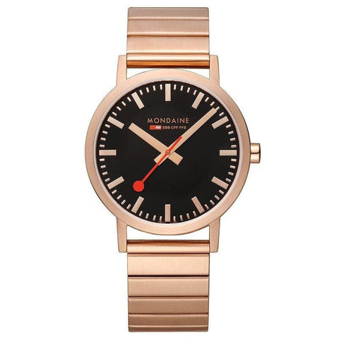 The Watch Boutique Mondaine Classic Rose Gold Tone Stainless Steel Analogue Watch 40mm