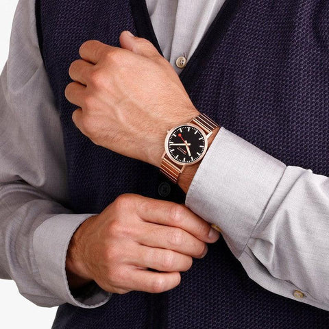 The Watch Boutique Mondaine Classic Rose Gold Tone Stainless Steel Analogue Watch 40mm