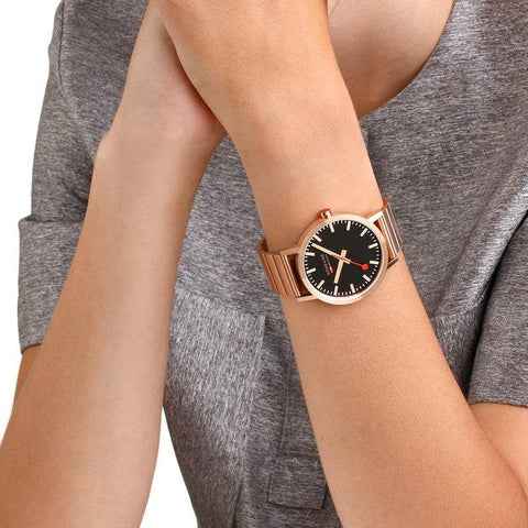 The Watch Boutique Mondaine Classic Rose Gold Tone Stainless Steel Analogue Watch 40mm