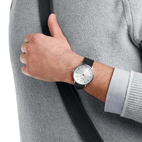 The Watch Boutique Mondaine Doppio 41mm Leather Watch