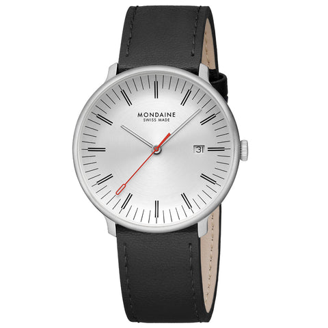 The Watch Boutique Mondaine Doppio 41mm Leather Watch
