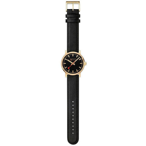 The Watch Boutique Mondaine Evo2 Black Leather Analogue Watch 40mm
