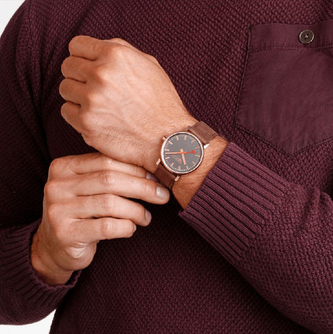 The Watch Boutique Mondaine Evo2 Brown Leather Analogue Watch 40mm