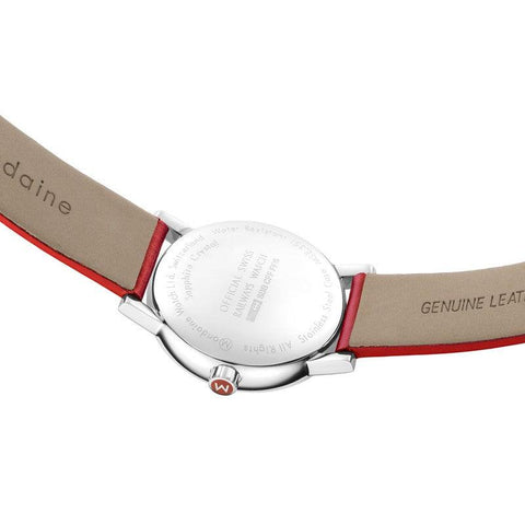 The Watch Boutique Mondaine Evo2 Red Vegan Leather Analogue Watch 35mm
