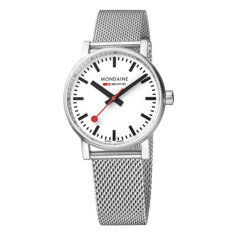 The Watch Boutique Mondaine Evo2 Stainless Steel Analogue Watch 35mm