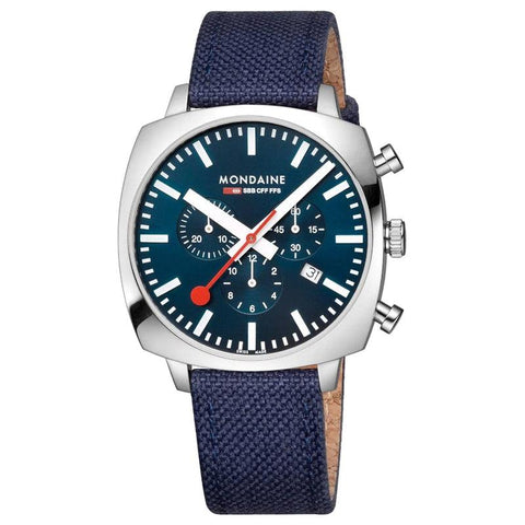 The Watch Boutique Mondaine Grand Cushion Chrono Watch 41mm