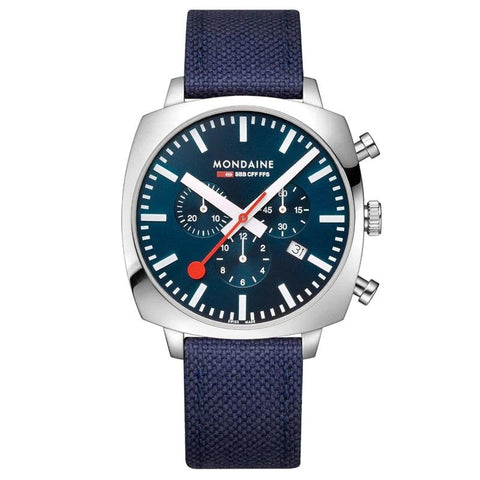 The Watch Boutique Mondaine Grand Cushion Chrono Watch 41mm